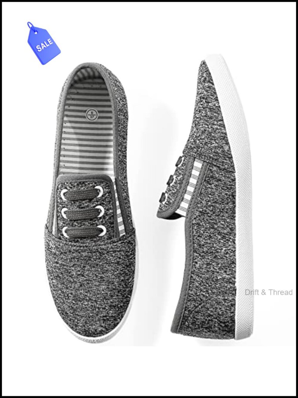 Women's Canvas Slip On Sneakers Comfortable Elastic Band Casual Shoes